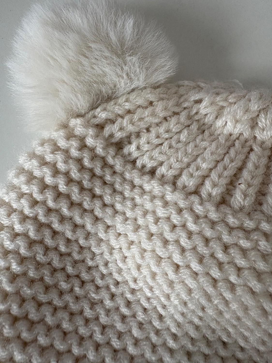PURL KNIT HAT WITH POMPOM - Image 3
