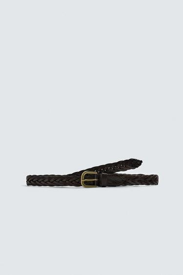 CINTURÓN PIEL TRENZADA AARON LEVINE X ZARA - Marrón de Zara