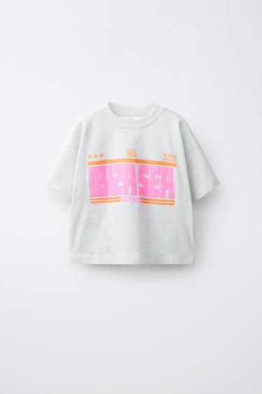 CITY SLOGAN T-SHIRT - Light grey by Zara