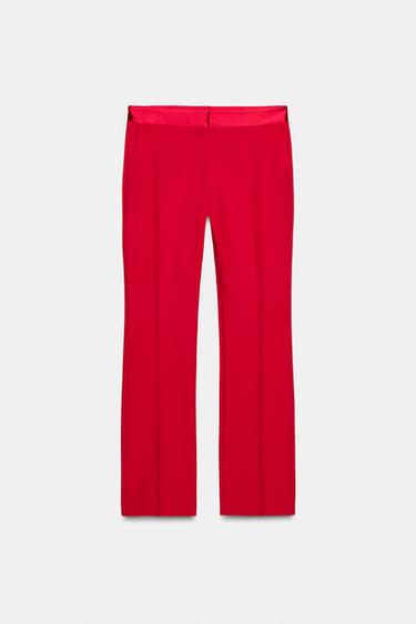 PANTALÓN FLARE SMOKING - Rojo de Zara
