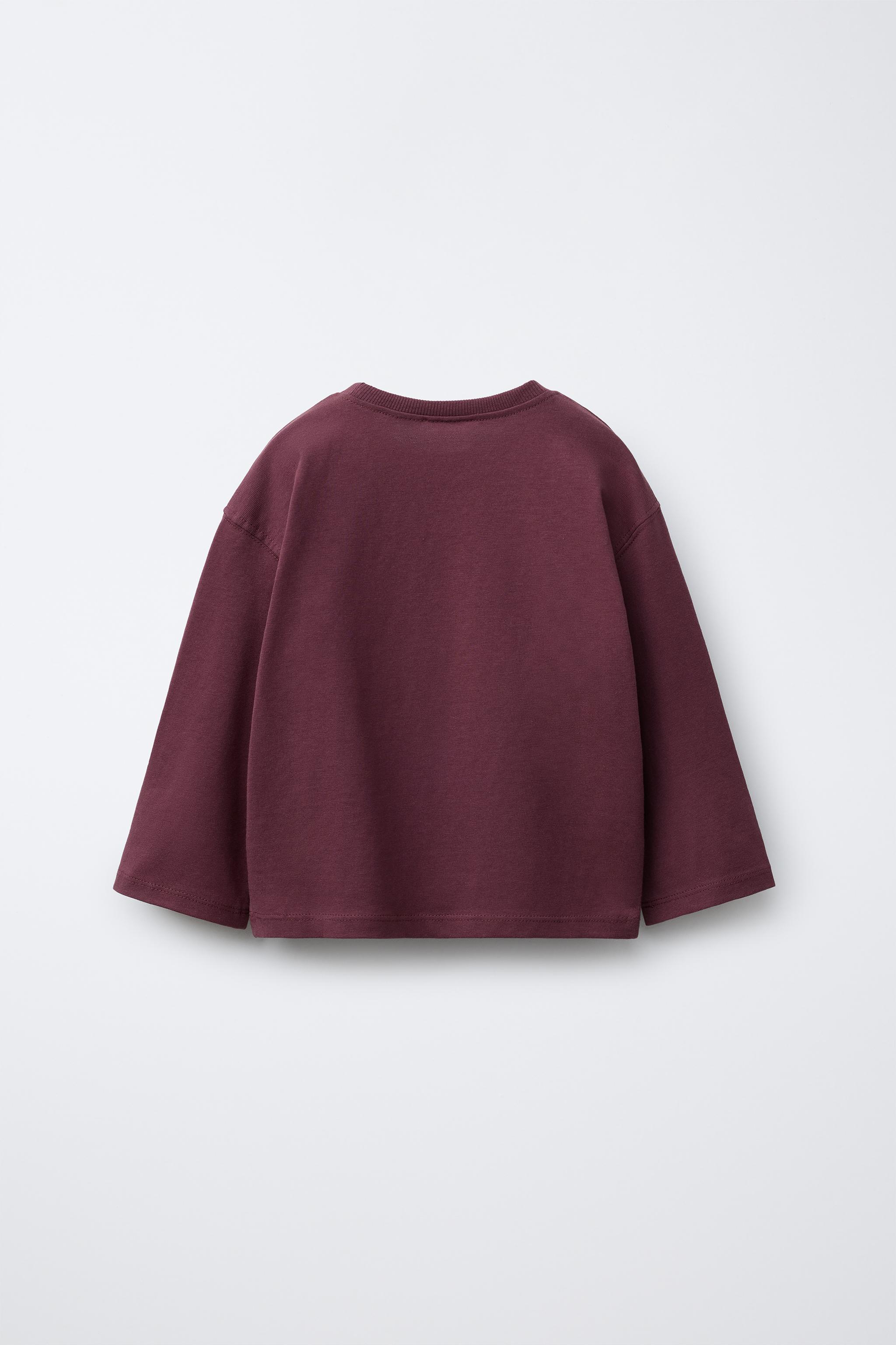 BASIC T-SHIRT WITH EMBROIDERED HEART - Pink | ZARA Singapore