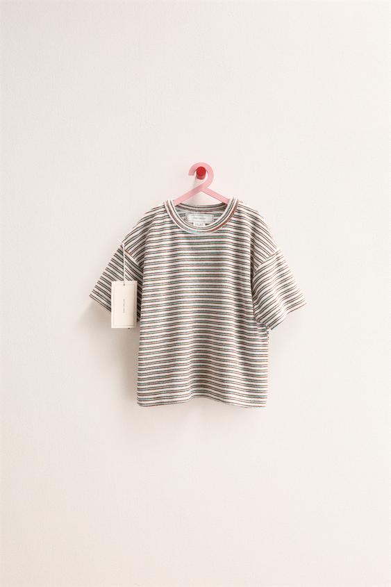 ZARA TIMELESS - CAMISETA EFECTO TOALLA RAYAS - Azul / Blanco de Zara - Imagen 0