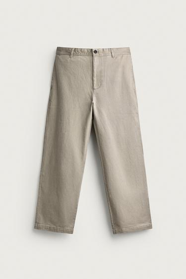 STRAIGHT-FIT CHINO PANTS — Stone 1