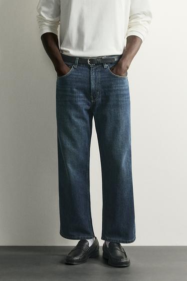 LOOSE CROPPED FIT JEANS - Blue by Zara