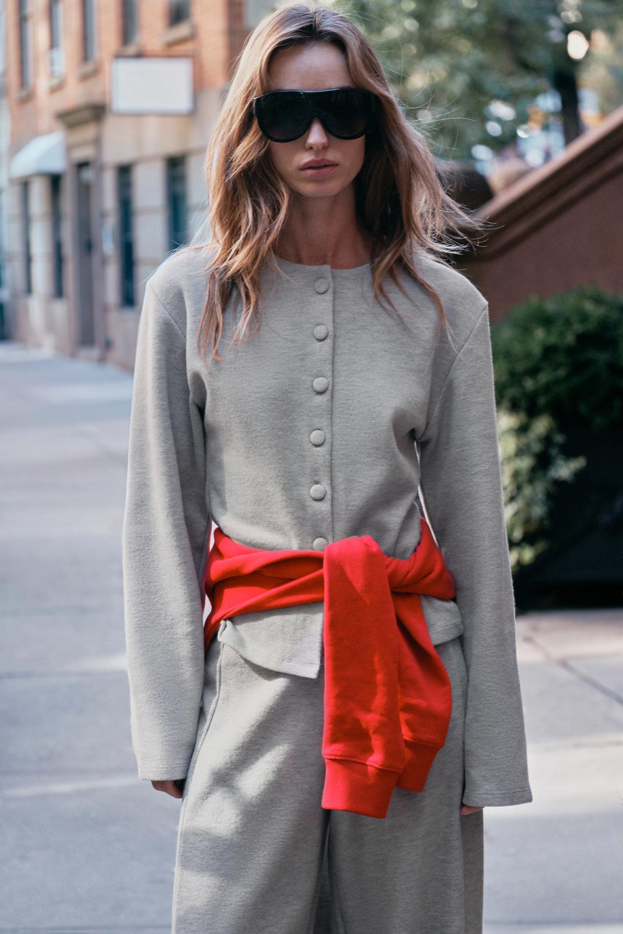 SOFT FITTED JACKET — Beige marl