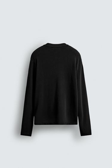 WASHED COTTON SWEATER - Black by Zara - Image 7