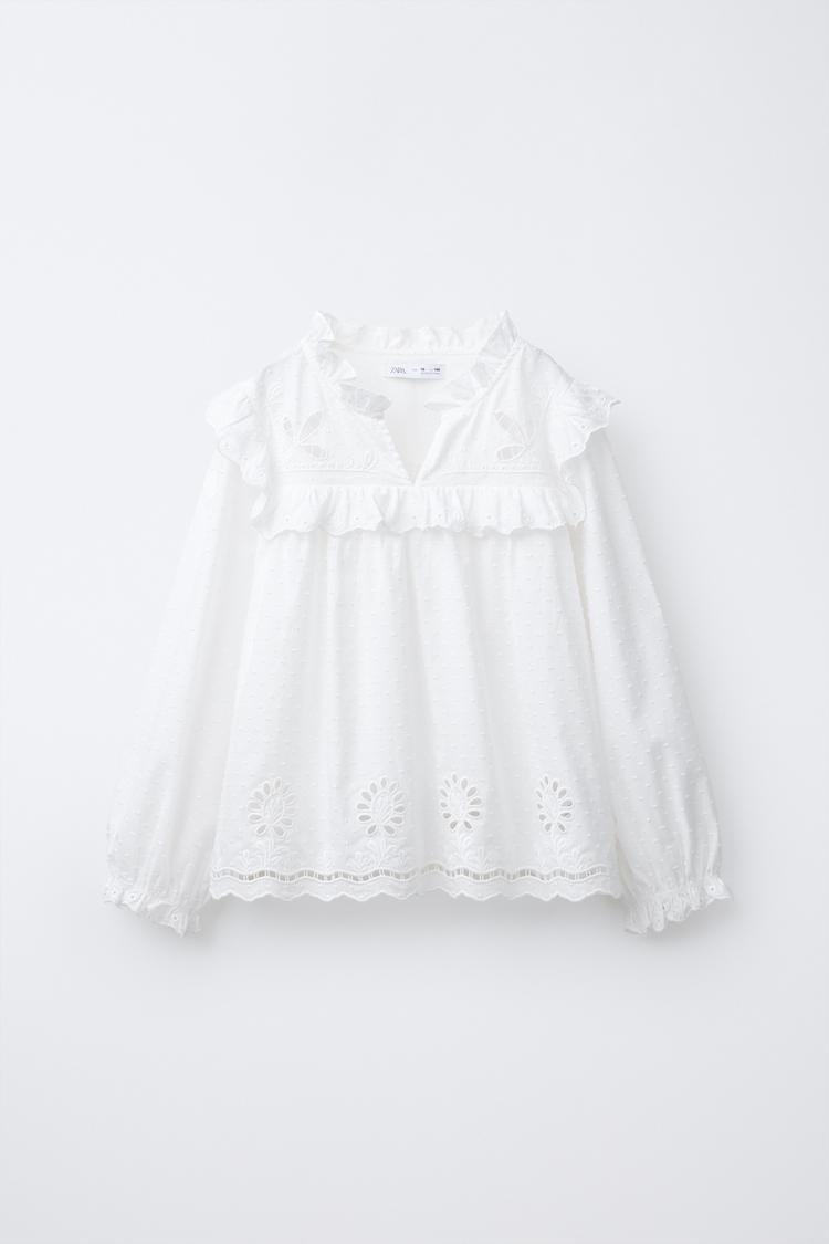 Blusa Blanca Plumeti Zara Blusa Plumeti Zara Negra Blusa Blanca