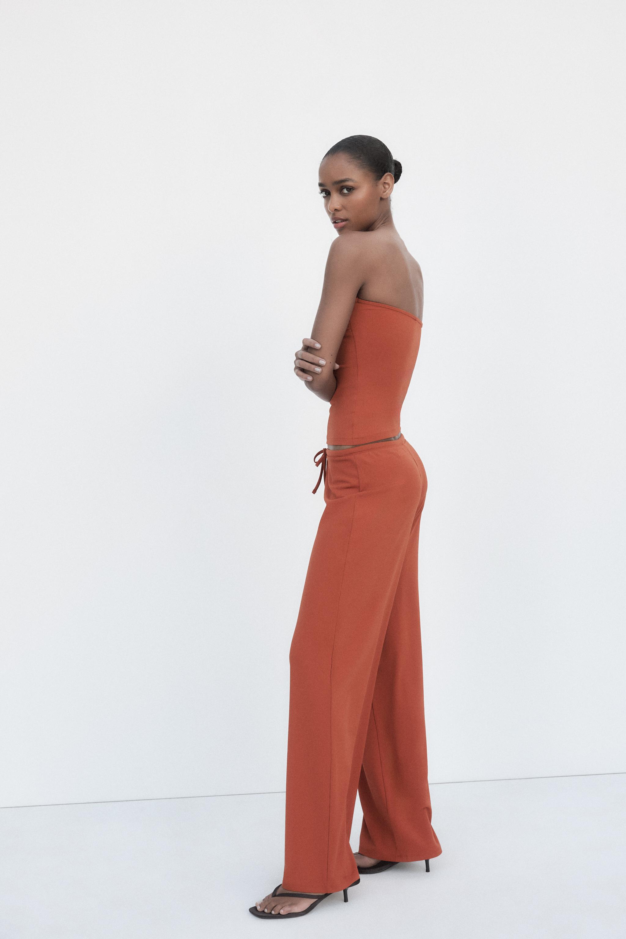 TEXTURED BANDEAU TOP - Brown | ZARA United States