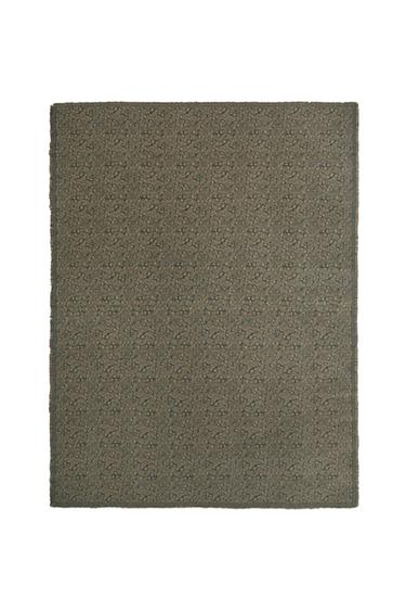 FLORAL WOOL BLANKET - Light blue by Zara