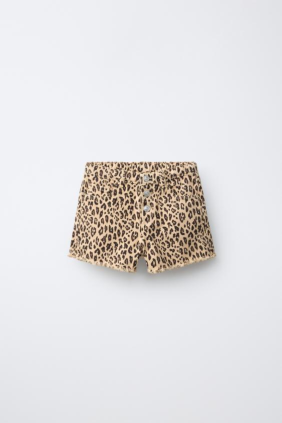 ANIMAL PRINT BERMUDA SHORTS - Brown by Zara - Image 0