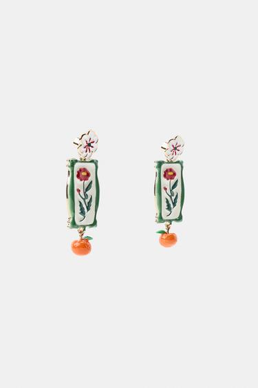 BOUCLES D'OREILLES FLEUR ET RÉSINE - Doré de Zara - Image 2