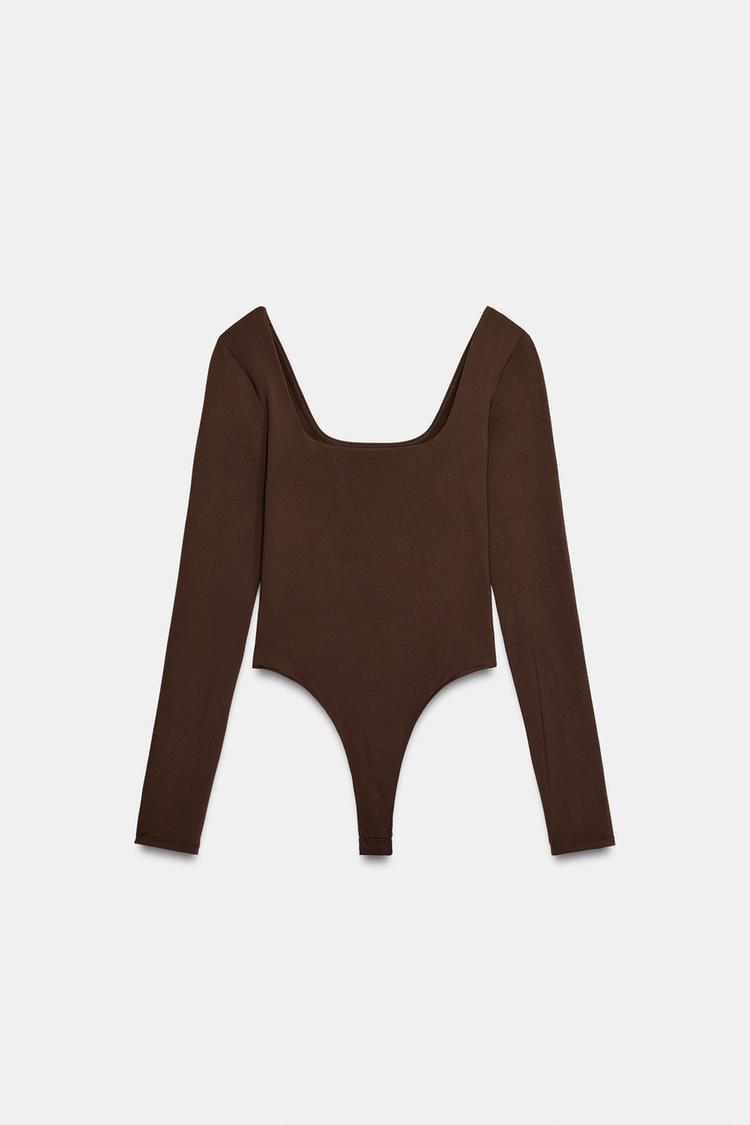 polyamide square neckline bodysuit