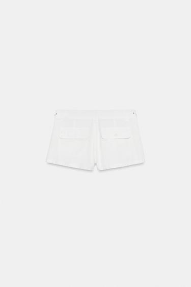 SHORTS WITH DRAWSTRING POCKETS - White by Zara - Image 9