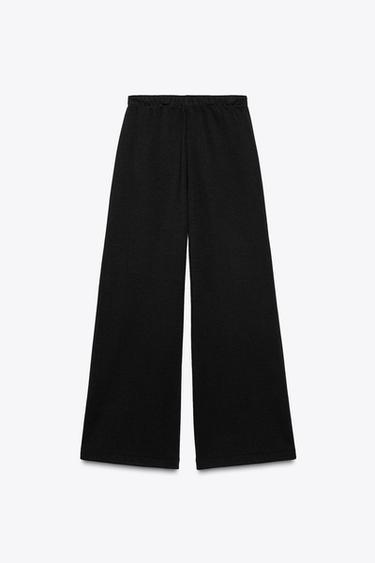 PANTALON DROIT EN MOLLETON - Noir de Zara - Image 2