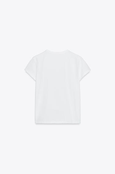 T-SHIRT REGULAR DÉCHIRURES - Blanc de Zara - Image 6