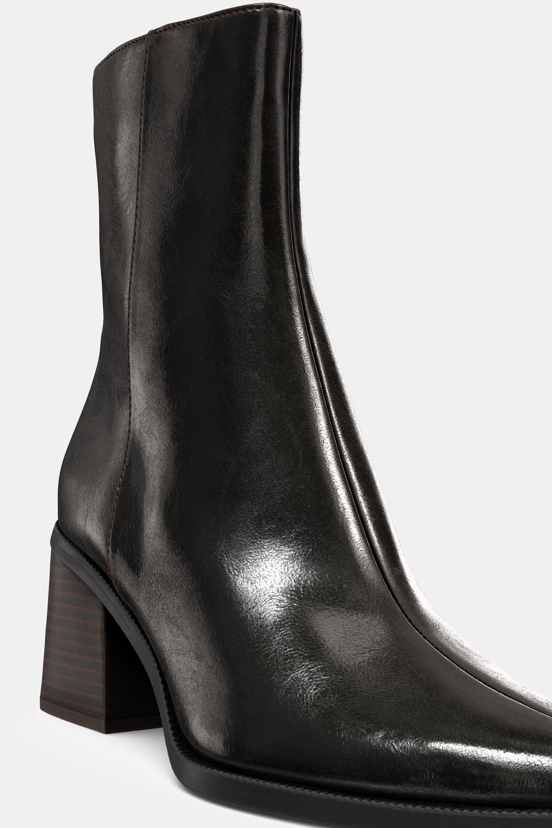 Zara WIDE HEEL ANKLE BOOTS - Brown