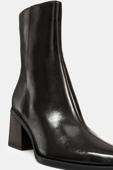 WIDE-HEEL ANKLE BOOTS - Brown by Zara - Image 6