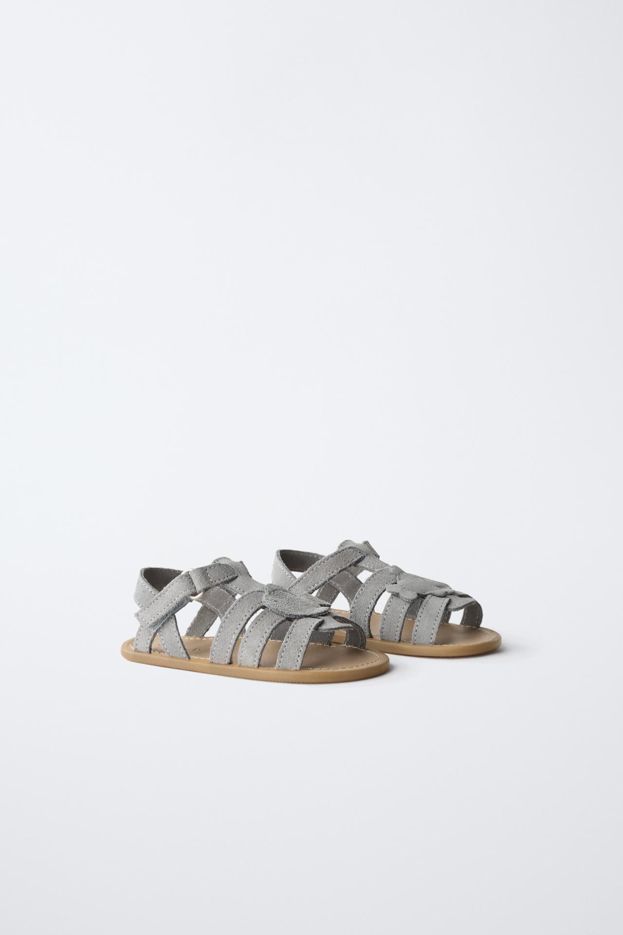 BAREFOOT FISH LEATHER SANDALS — Sky Blue