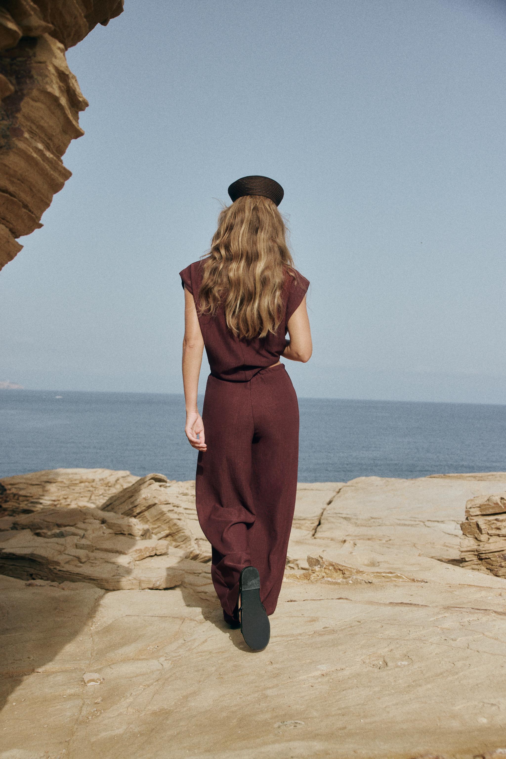 Zara Rustik Düz Paça Pantolon görsel 6