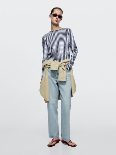 Zara Straight-leg high-waist jeans - Light blue