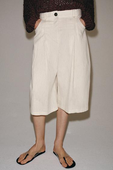 ZW COLLECTION STRIPED BERMUDA SHORTS WITH DARTS - striped by Zara