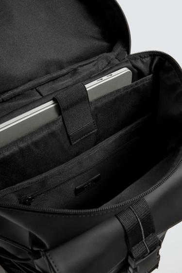 SAC À DOS EFFET GOMMÉ - Noir de Zara - Image 8