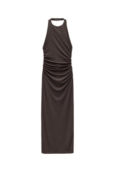 OPEN BACK HALTER DRESS