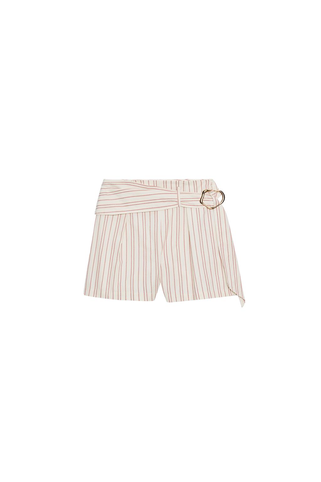 STRIPED SHORTS WITH BELT