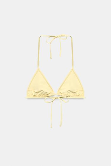 TOP BIKINI TRIANGULAIRE AVEC ANNEAUX - Jaune de Zara - Image 7