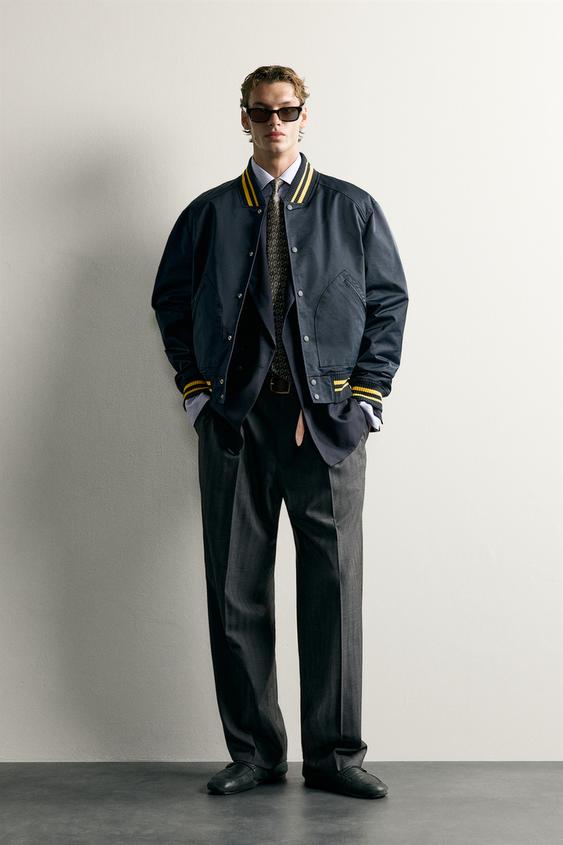 CONTRAST RELAXED FIT BOMBER JACKET - Navy blue de Zara - Imagen 0