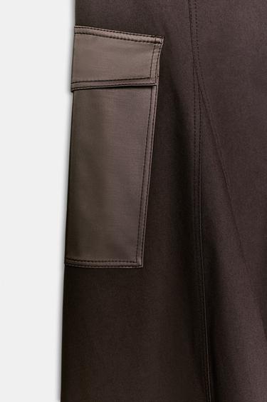 CARGO MIDI SKIRT WITH BELT - Brown by Zara - Image 7