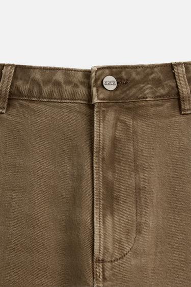 Zara CARPENTER POCKET SHORTS - Brown