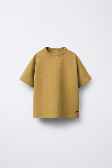 ІНТЕРЛОЧНА ФУТБОЛКА З ЛОГОТИПОМ - Темно-оливковий Zara
