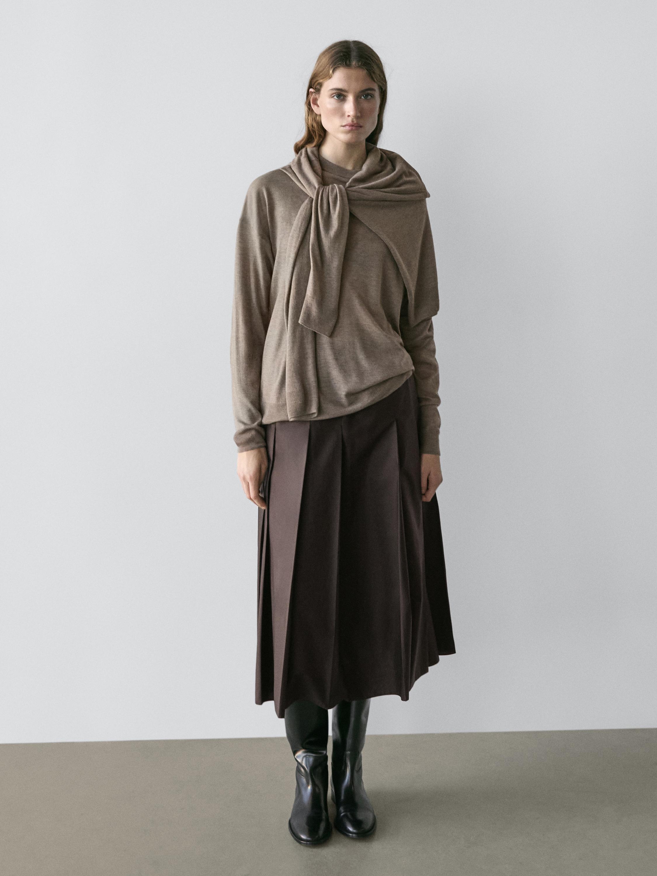 Oversize wool blend knit sweater