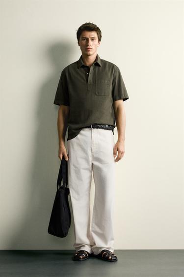 Zara POLO MAJICA REGULAR FIT – Kaki – Slika 0