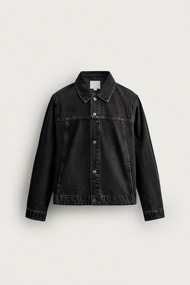 VESTE EN JEAN BASIQUE - Noir de Zara