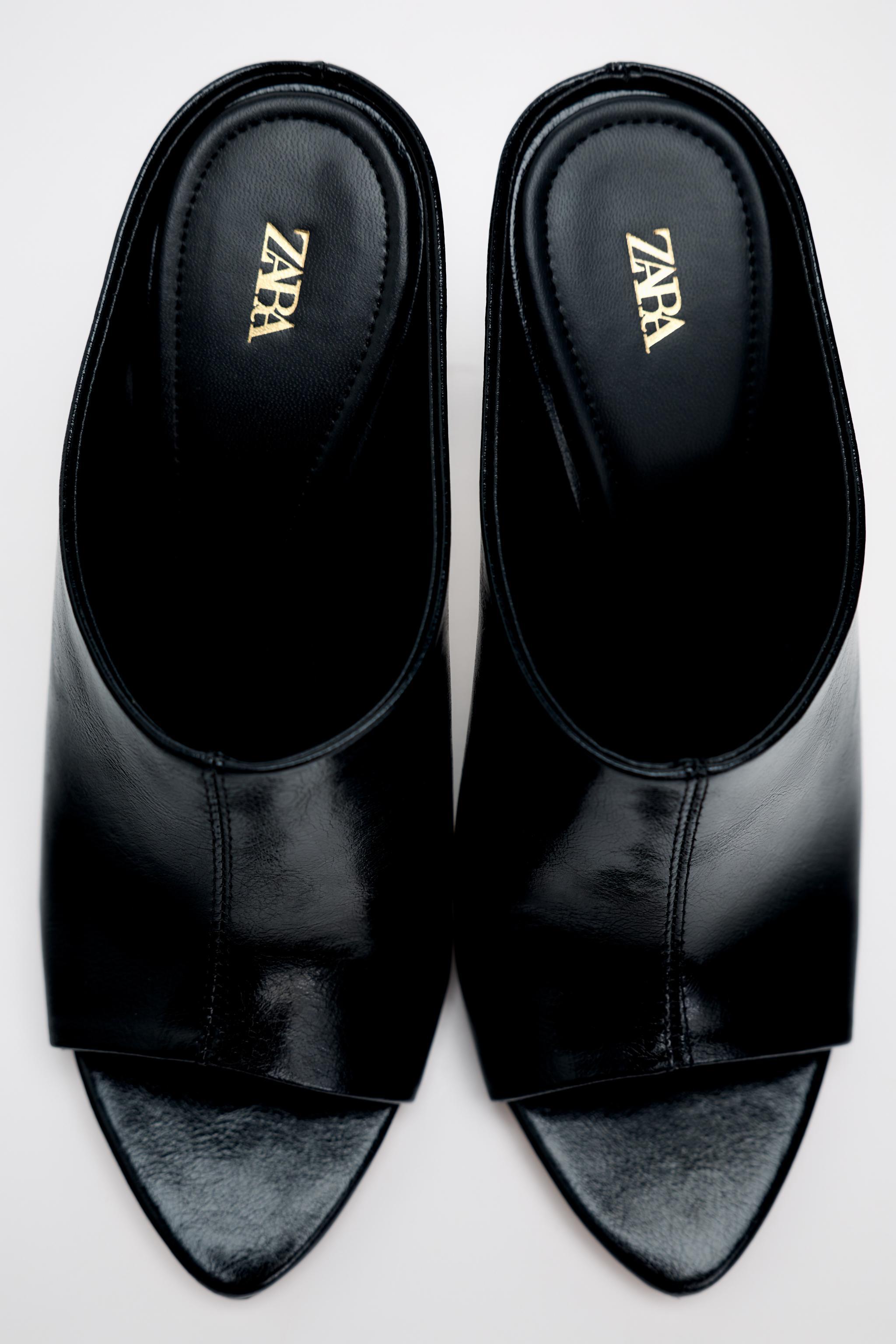 Zara black hot sale leather mules