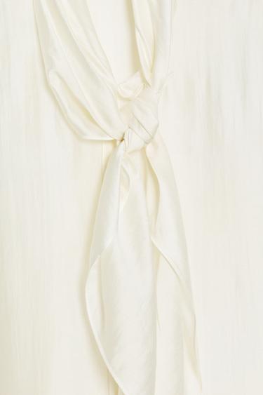 CHEMISE FLUIDE À NŒUDS ZW COLLECTION - Blanc de Zara - Image 4