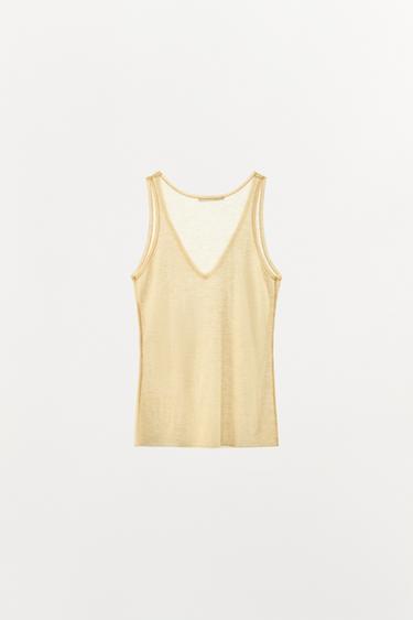 100% WOOL STRAPPY TOP - Yellow by Zara - Image 5