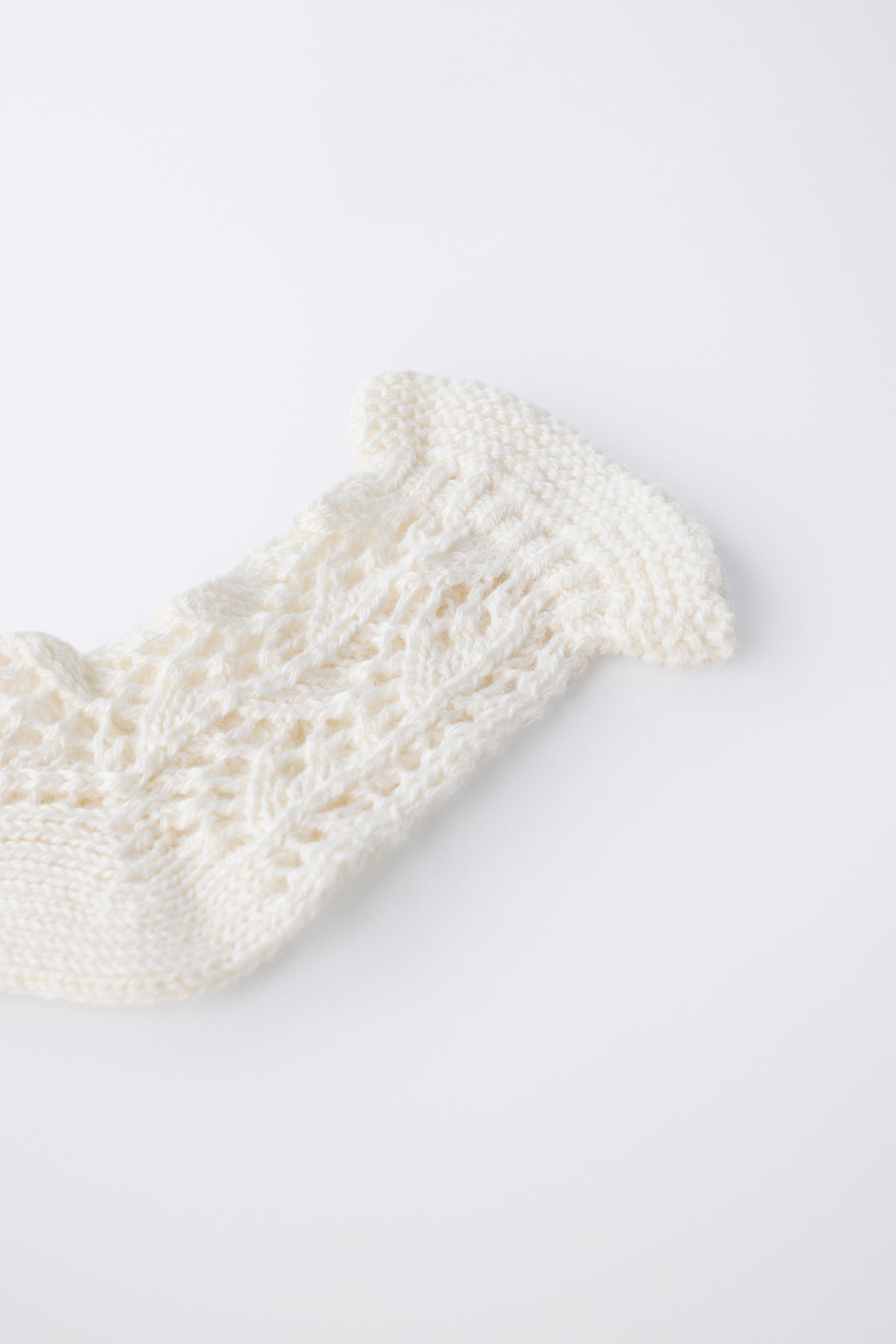CHAUSSETTES AJOURÉES EN COTON ET SOIE