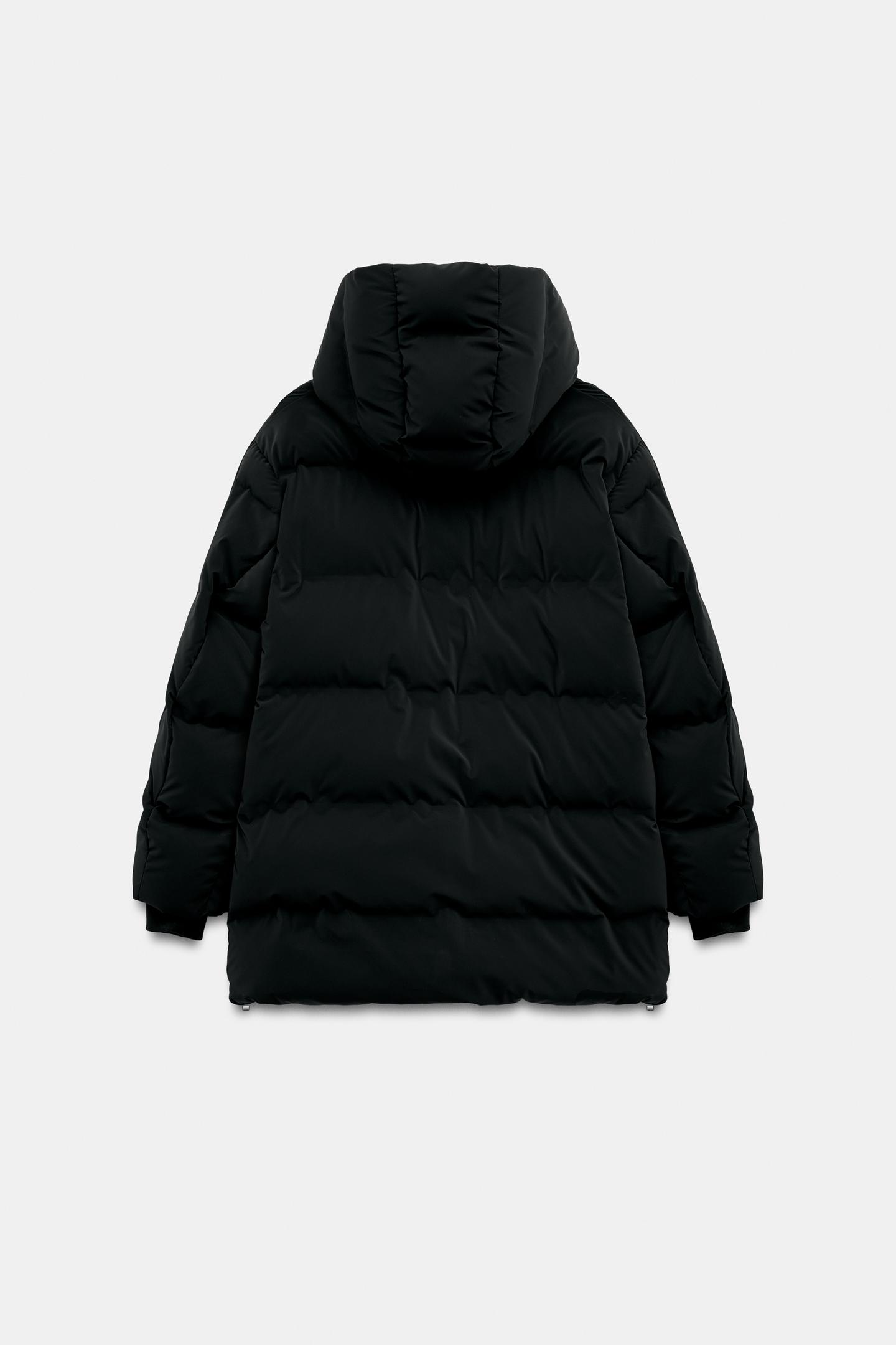 Женская ветровка Zara Windproof Rubberized Anorak, цвет: Чёрный — фото 8