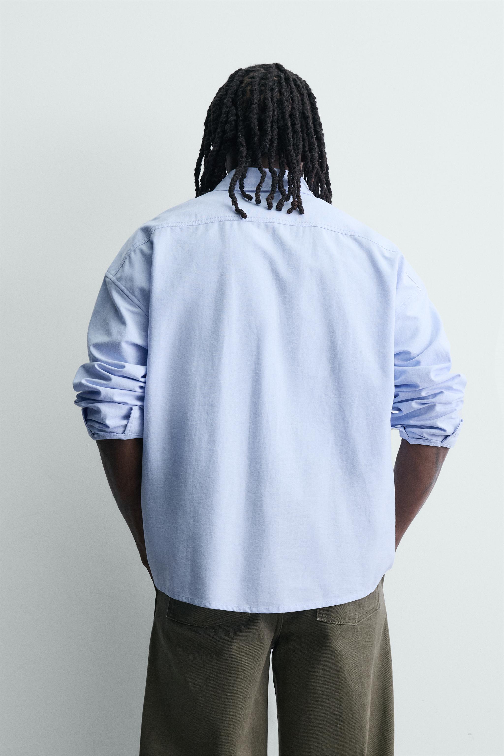 PRINTED TEXT OXFORD BOXY FIT SHIRT