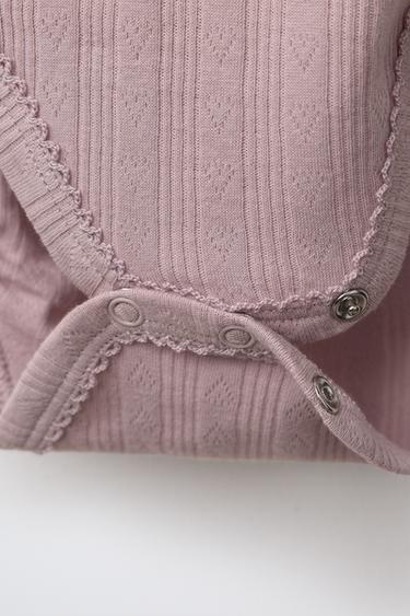 0-6 MOIS/ LOT DE TROIS BODYS MANCHES LONGUES COL KIMONO - Rose de Zara - Image 4