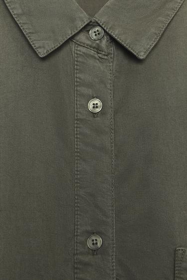 SHORT SLEEVE FLOWING JUMPSUIT - Dark khaki by Zara - Image 6