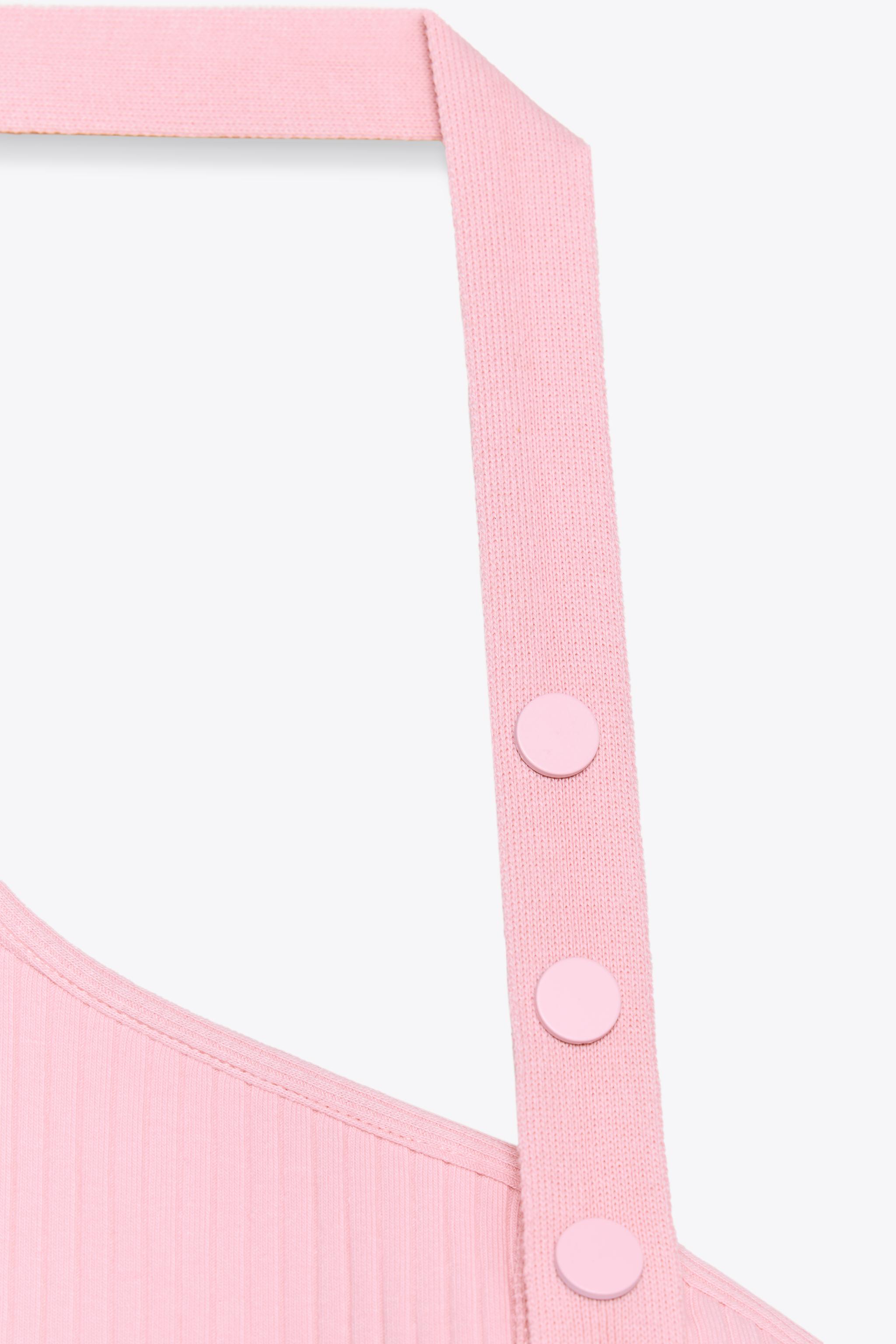 ASYMMETRICAL RIBBED TOP - Pink | ZARA United States