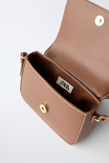 FAUX SHEARLING CROSSBODY BAG - Brown by Zara - Image 3
