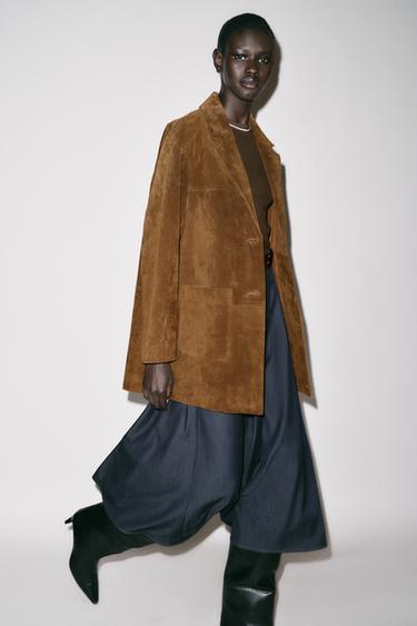 CONTRAST MIDI DRESS WITH BELT - Brown by Zara - Image 1