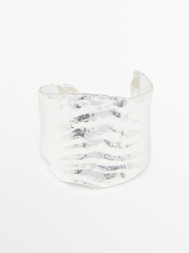 Zara Wide textured bracelet - Silver