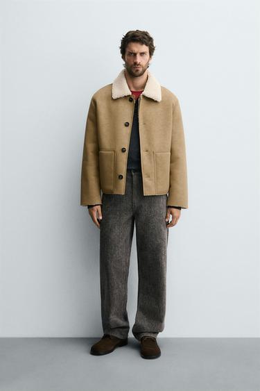 BLOUSON EN MATIÈRE SYNTHÉTIQUE DOUBLE FACE - Beige clair de Zara - Image 0