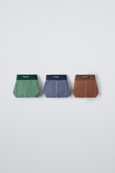 Boxers Main Label AGES 6-14 / THREE-PACK OF RIBBED BOXERS WITH LABEL - Multicoloured ...